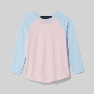 Marc Jacobs Baseball T-Shirt Pink/Blue What The? Vintage Retro 80s 90s 00s